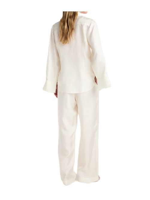 silk open-sleeve detailed shirt | cream Róhe | 820-19-153101_291 CREAM